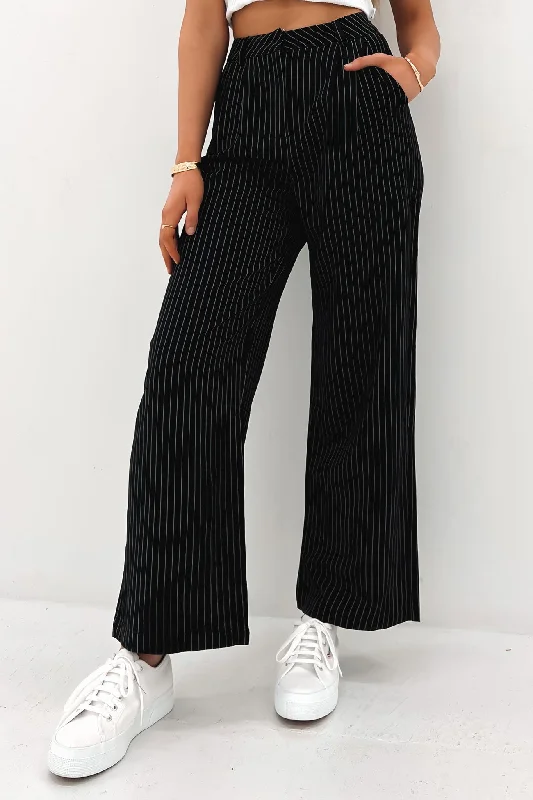 Lucas Pant Black Pinstripe