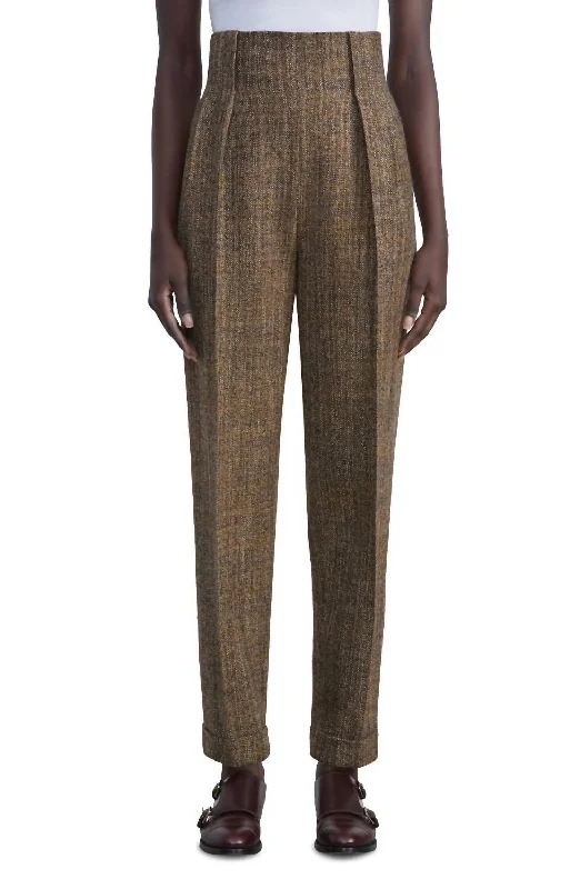 Waverly Wool Pant In Curry Multi